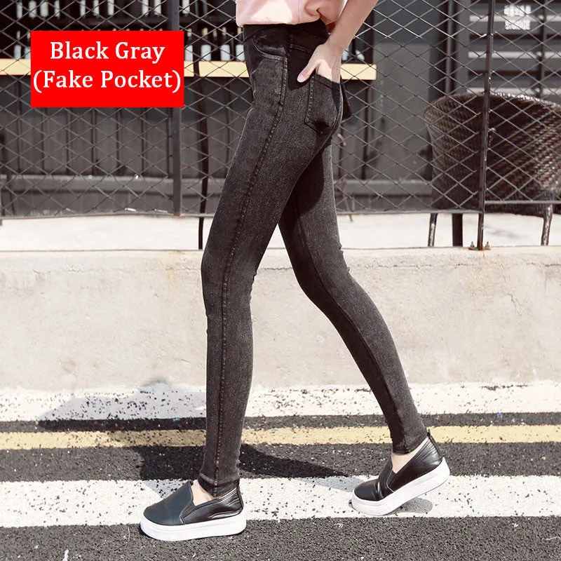 2015 New Fashion Ladies Casual Stretch Denim Jeans Leggings Jeggings Pencil Pants Thin Skinny Leggings Jeans Womens Clothing