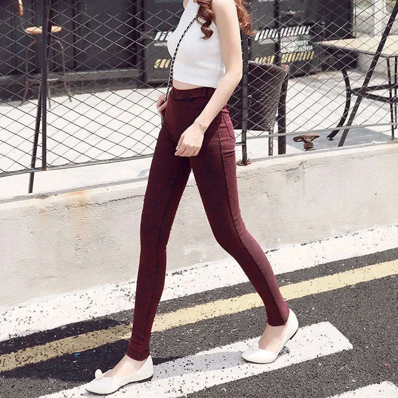 2015 New Fashion Ladies Casual Stretch Denim Jeans Leggings Jeggings Pencil Pants Thin Skinny Leggings Jeans Womens Clothing