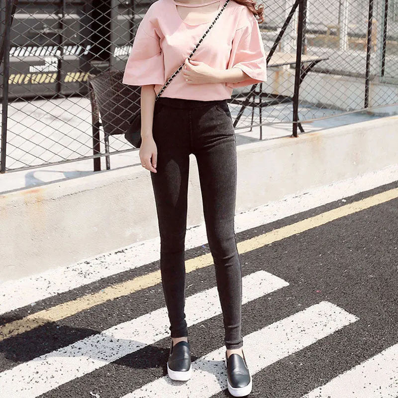 2015 New Fashion Ladies Casual Stretch Denim Jeans Leggings Jeggings Pencil Pants Thin Skinny Leggings Jeans Womens Clothing