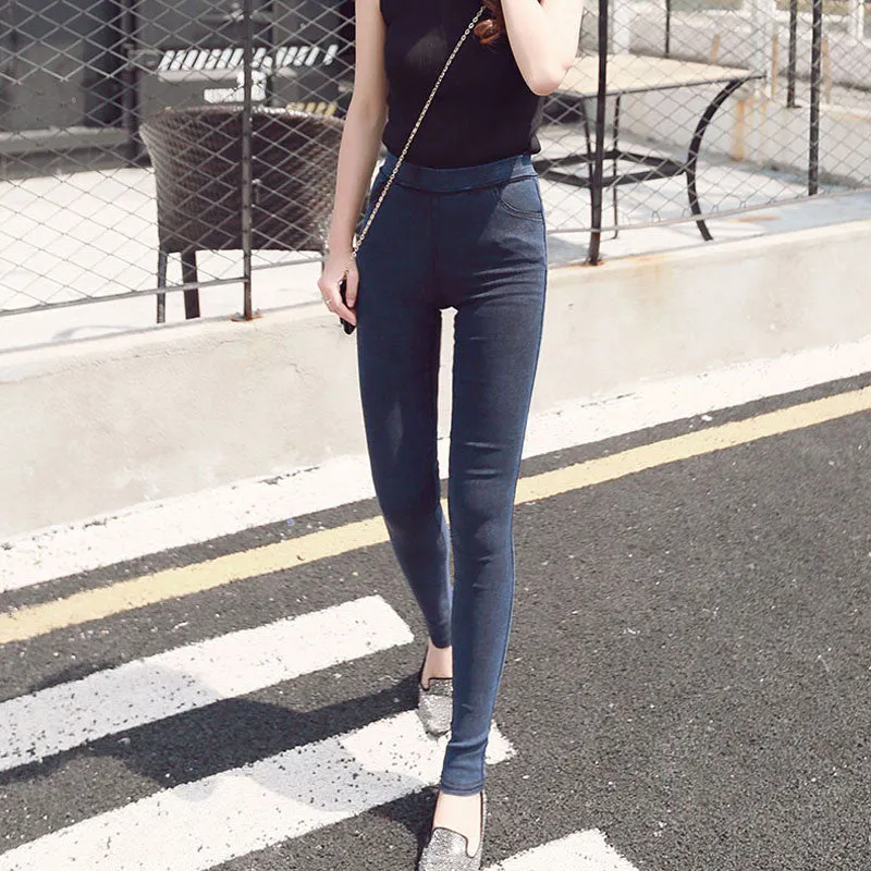 2015 New Fashion Ladies Casual Stretch Denim Jeans Leggings Jeggings Pencil Pants Thin Skinny Leggings Jeans Womens Clothing