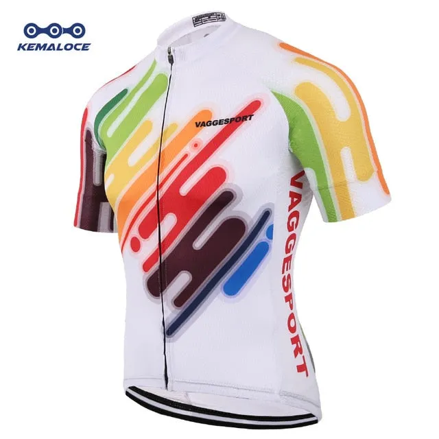 2019 Colorful Unique Cycling Jersey Anti-Uv Free Outdoor Racing Bicycle Cycling Shirts Cool Breathable Full Zipper Bike Jersey