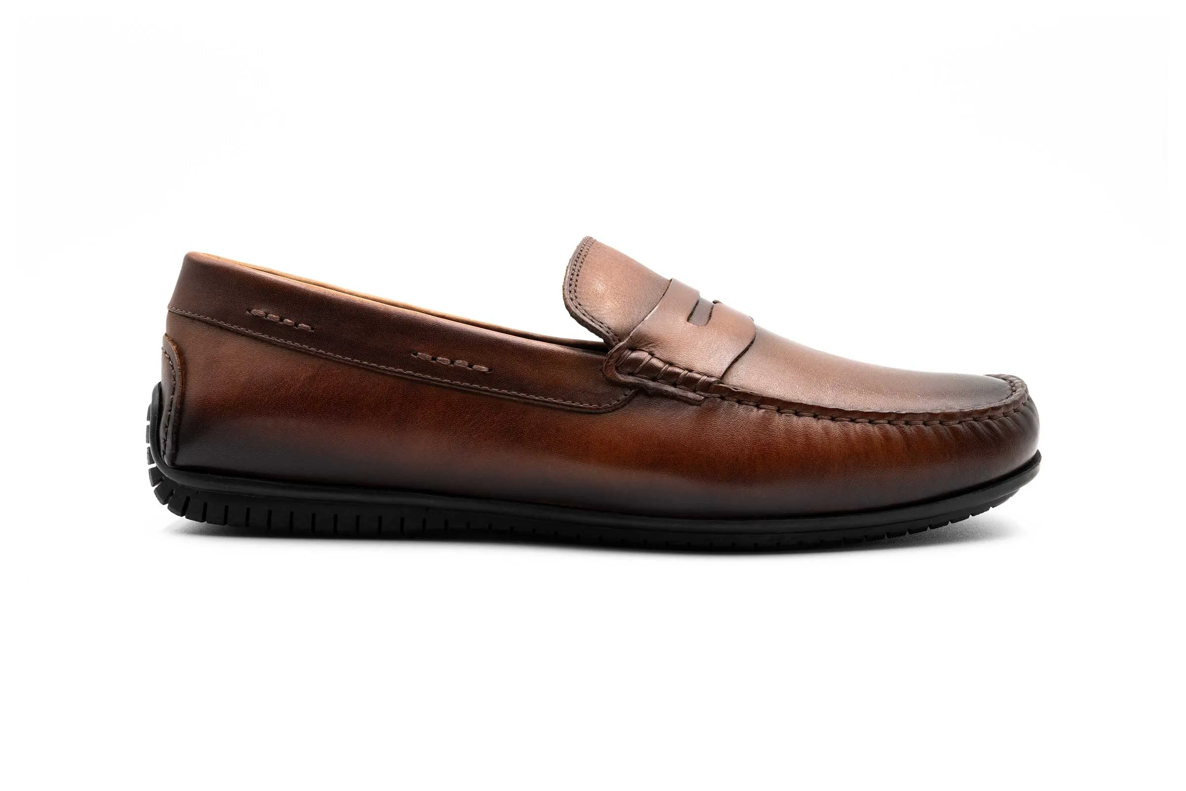 Bermuda Saddle Leather Penny Loafers - Whiskey