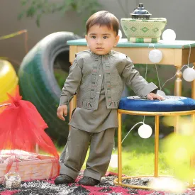 BOYS EMBROIDERED 3PCS SUIT 517