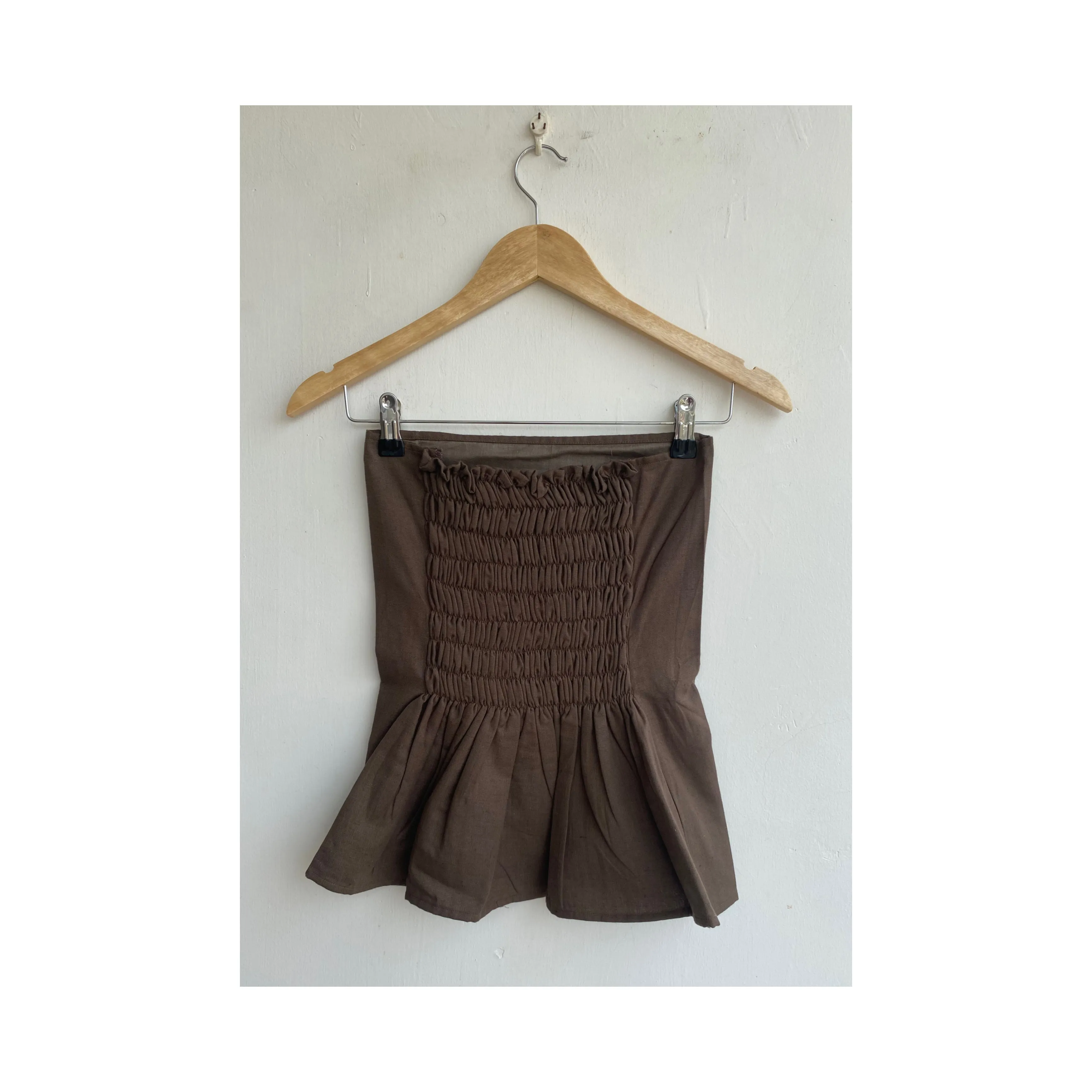 Brown linen top