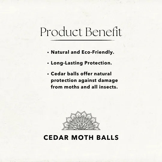 Cedar Wood Moth Balls - Natural Moth Repellent - Pack of 32