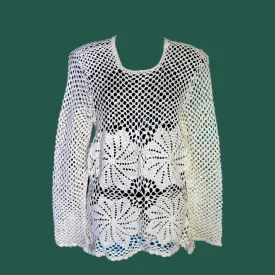 Comfortable And Stylish Look With Graminarts Handmade Thread Crochet Design Tunic For Girls & Women