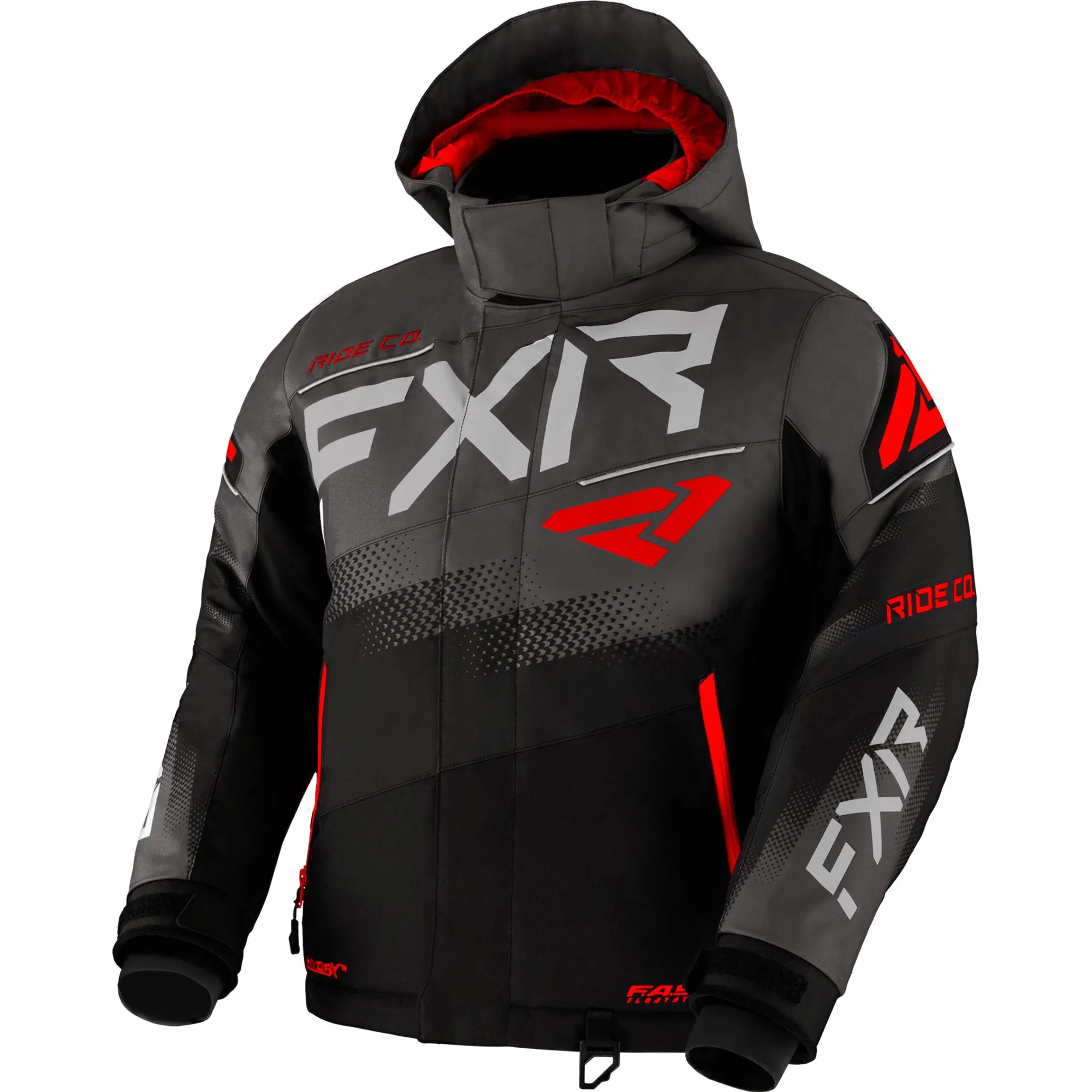 FXR Child Boost Snowmobile Jacket Black/Charcoal/Red