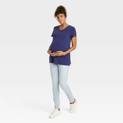 Isabel Maternity by Ingrid & Mid Rise Skinny Leg Ankle Jeans Heavyweight