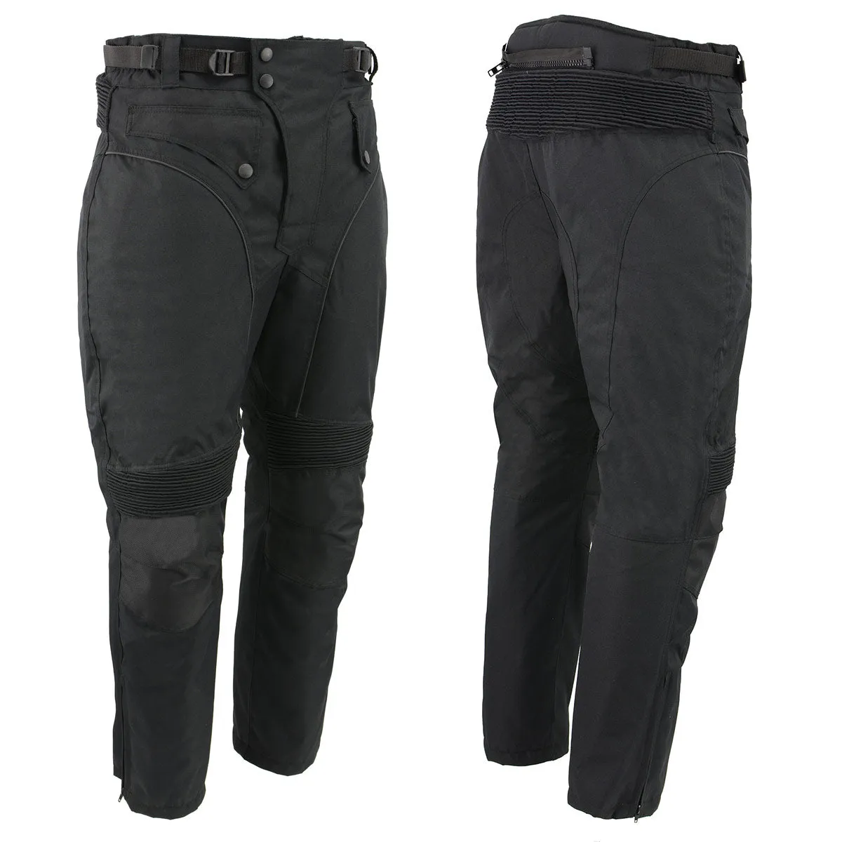 Men's XS2821 Black Water-Resistant Nylon Racing Over Pants with Armor