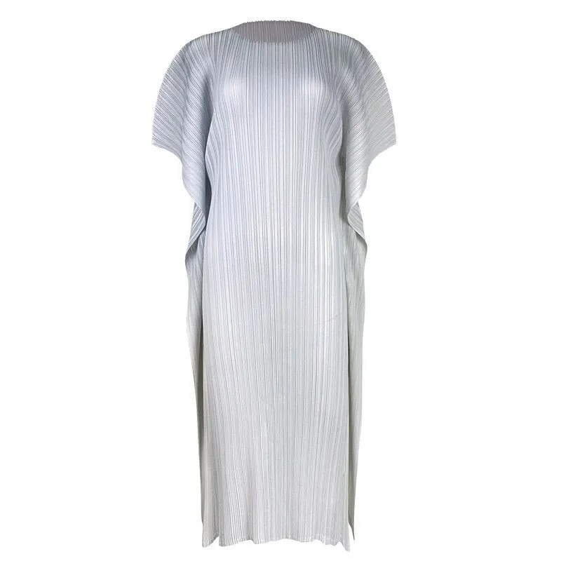 Miyake Pleated Gradient Batwing Sleeve Dress