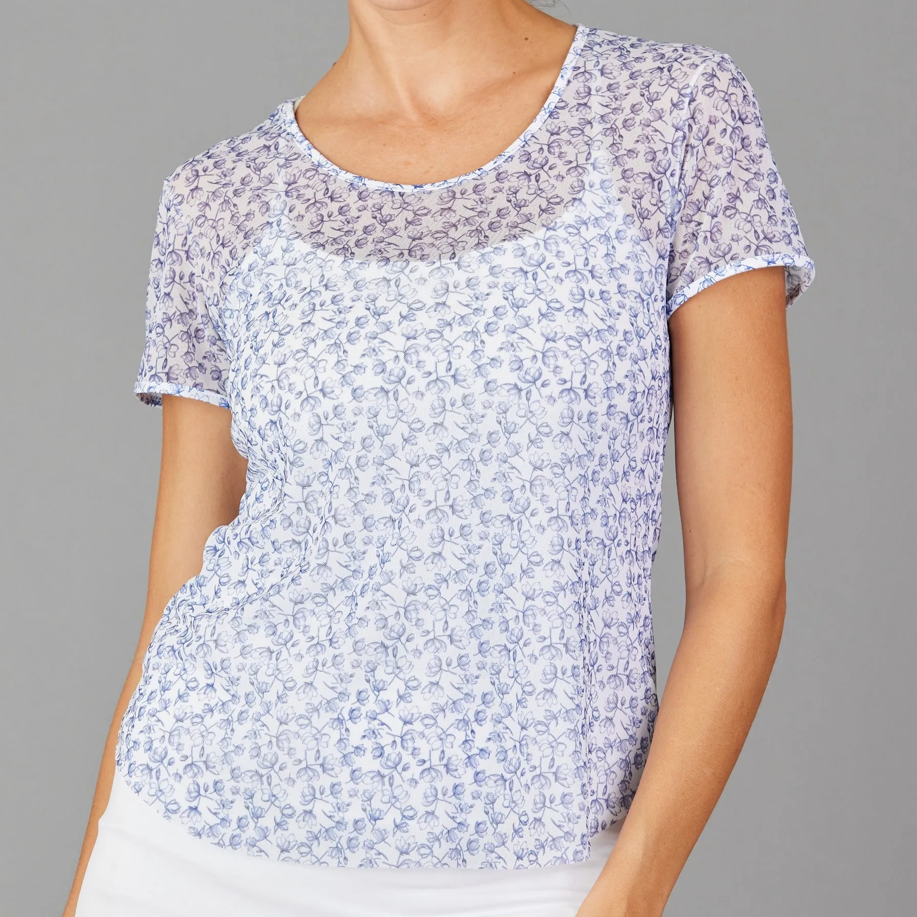 Navia Mesh Layering Tee (floral print)