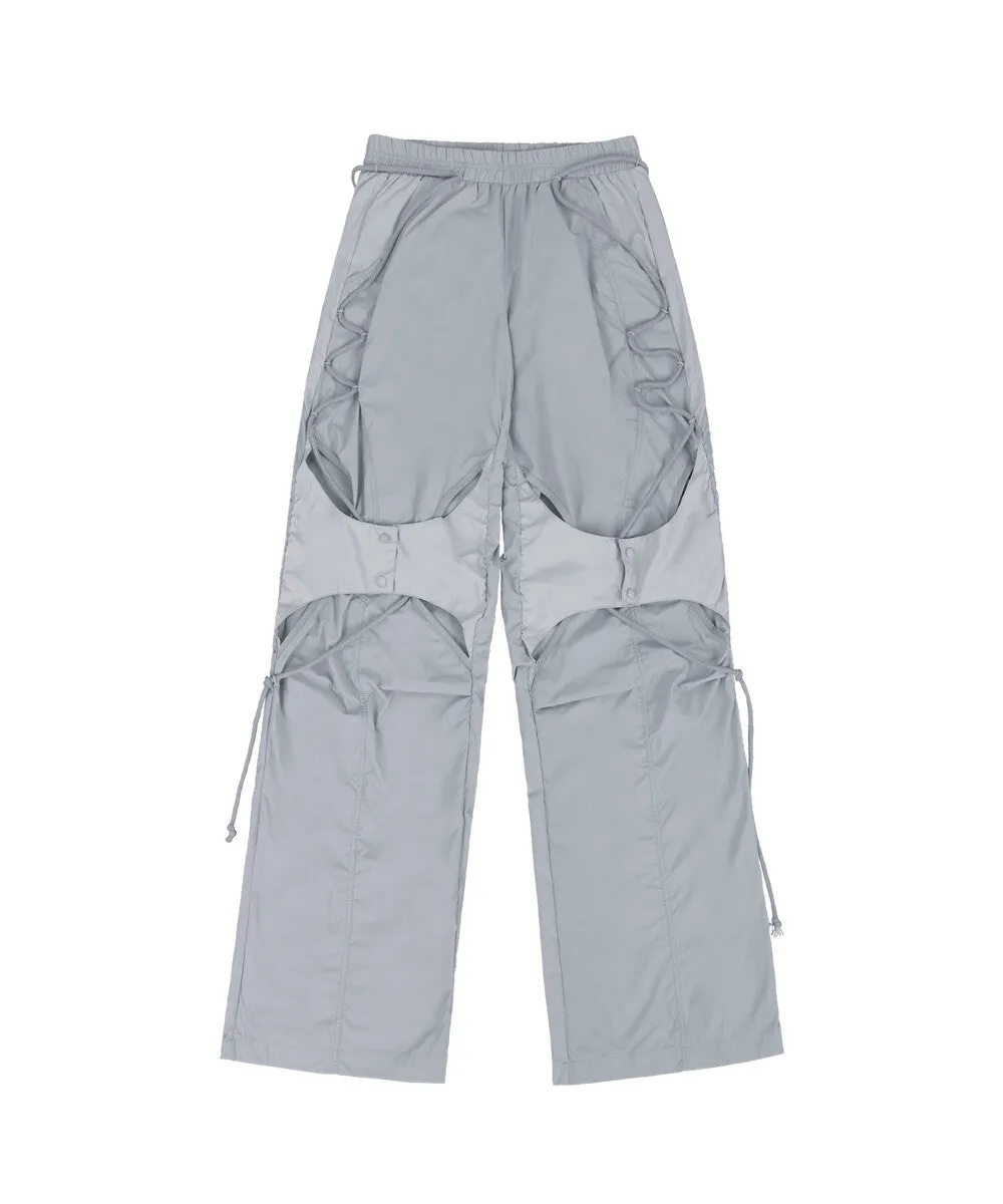 Open snap light pants grey