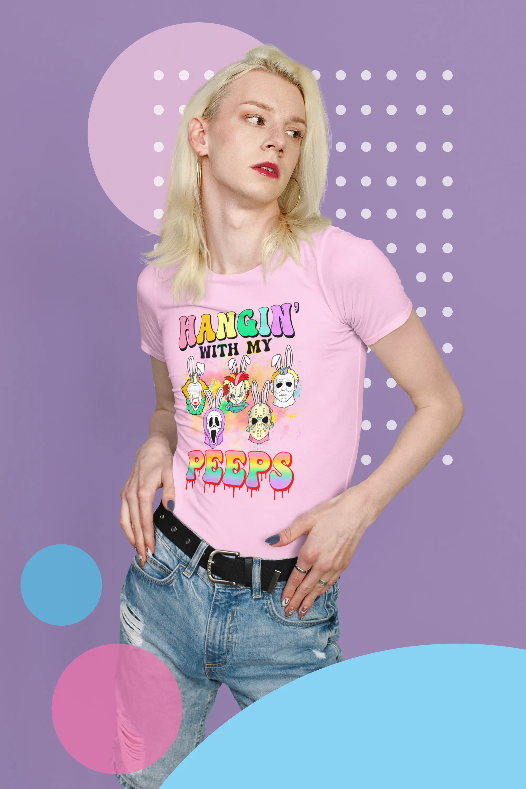 "Hangin' with my Peeps" Colorful Tee - Unisex Shirt