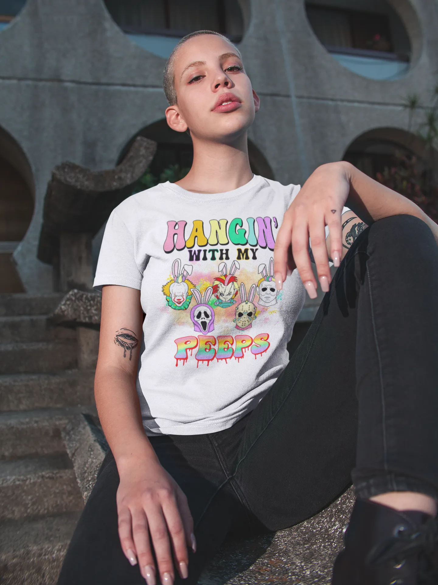 "Hangin' with my Peeps" Colorful Tee - Unisex Shirt