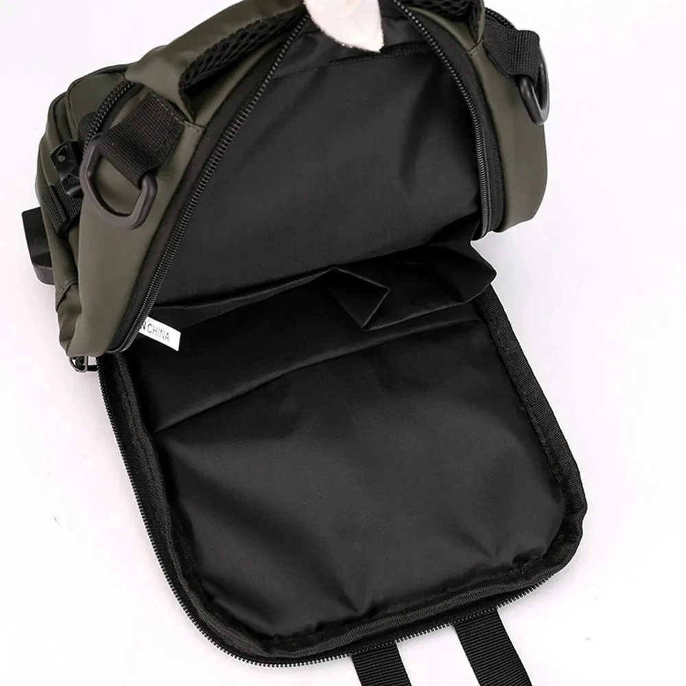 "Ultimate Men's Crossbody Bag: Stylish, Waterproof, and Equipped with USB Charging Port for On-the-Go Convenience!"