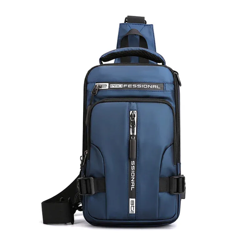 "Ultimate Men's Crossbody Bag: Stylish, Waterproof, and Equipped with USB Charging Port for On-the-Go Convenience!"