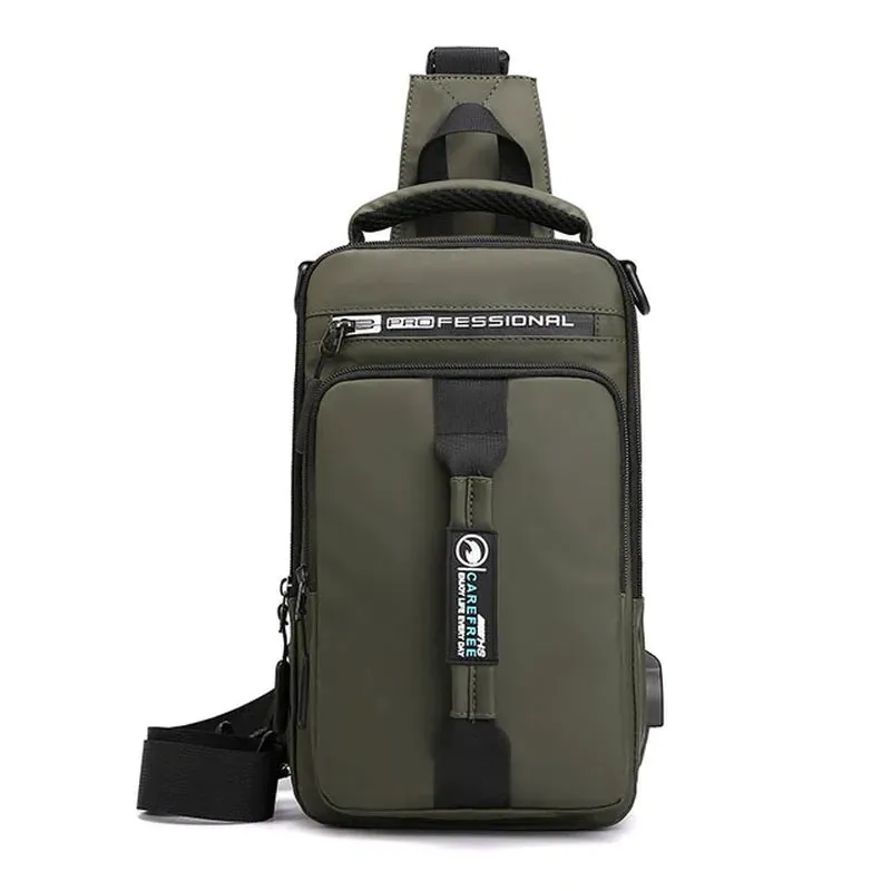 "Ultimate Men's Crossbody Bag: Stylish, Waterproof, and Equipped with USB Charging Port for On-the-Go Convenience!"