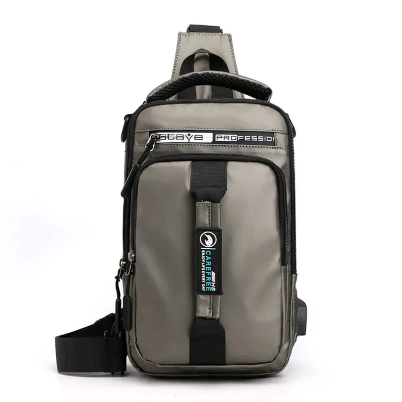 "Ultimate Men's Crossbody Bag: Stylish, Waterproof, and Equipped with USB Charging Port for On-the-Go Convenience!"