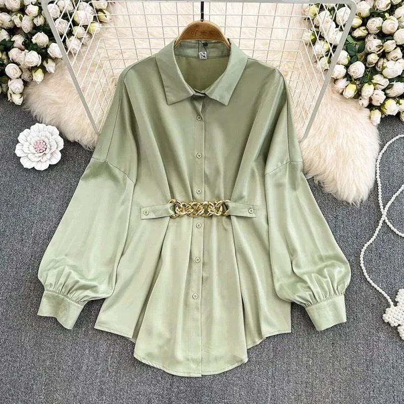 Renata Satin Shirt Dress