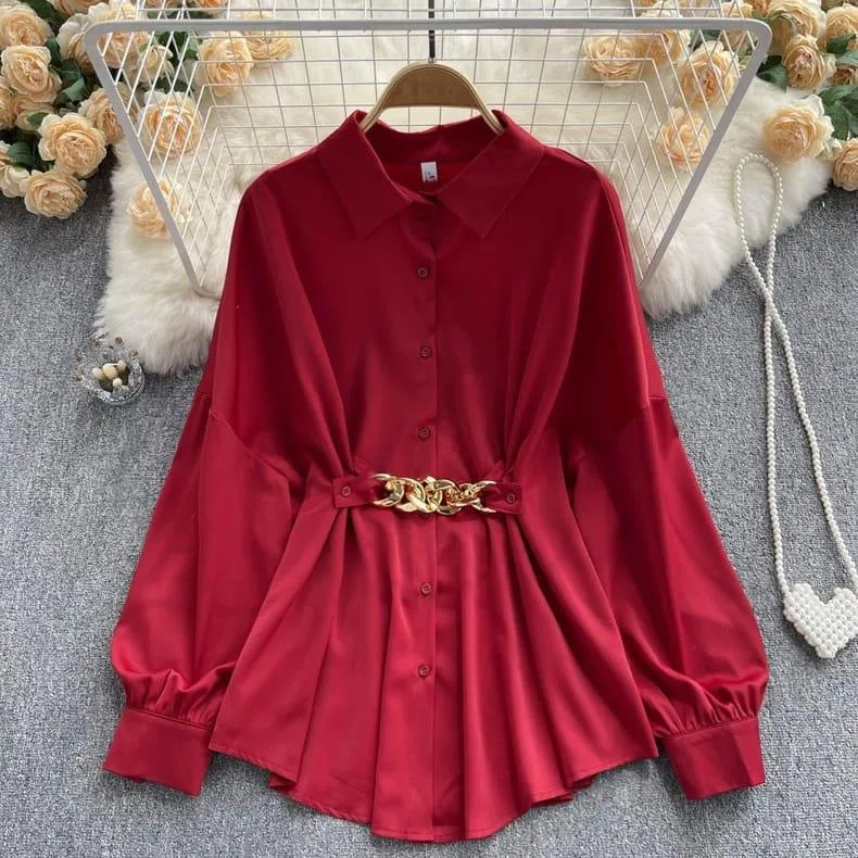 Renata Satin Shirt Dress