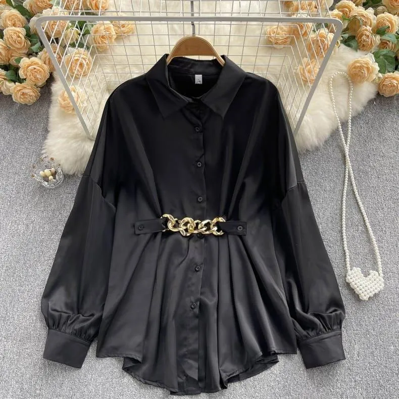 Renata Satin Shirt Dress