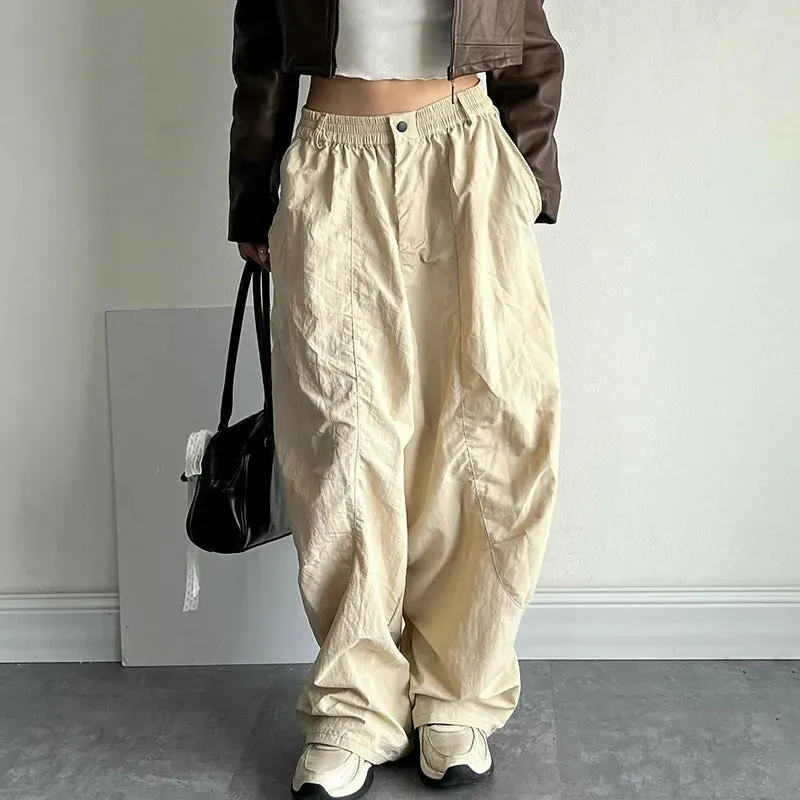 Streetwear Cargo Pants Women Hip Hop Loose Vintage Wide Leg Retro High Waist Pants