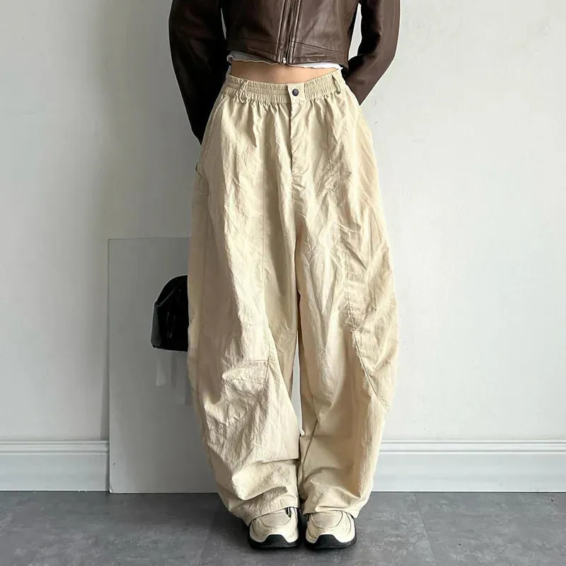 Streetwear Cargo Pants Women Hip Hop Loose Vintage Wide Leg Retro High Waist Pants