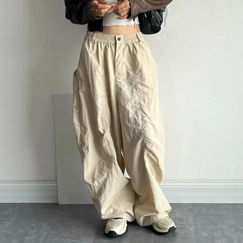 Streetwear Cargo Pants Women Hip Hop Loose Vintage Wide Leg Retro High Waist Pants