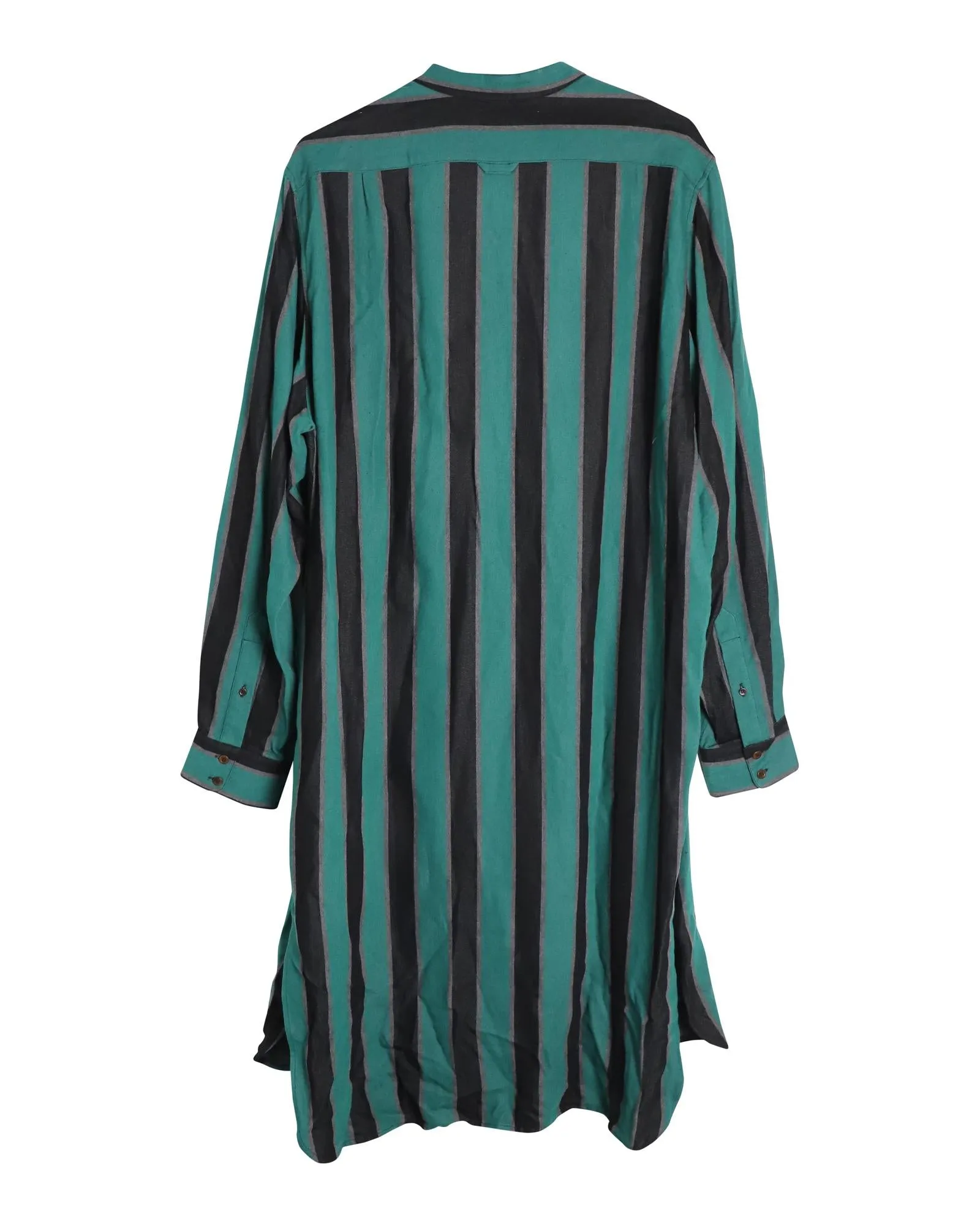 Striped Dress in Green Viscose