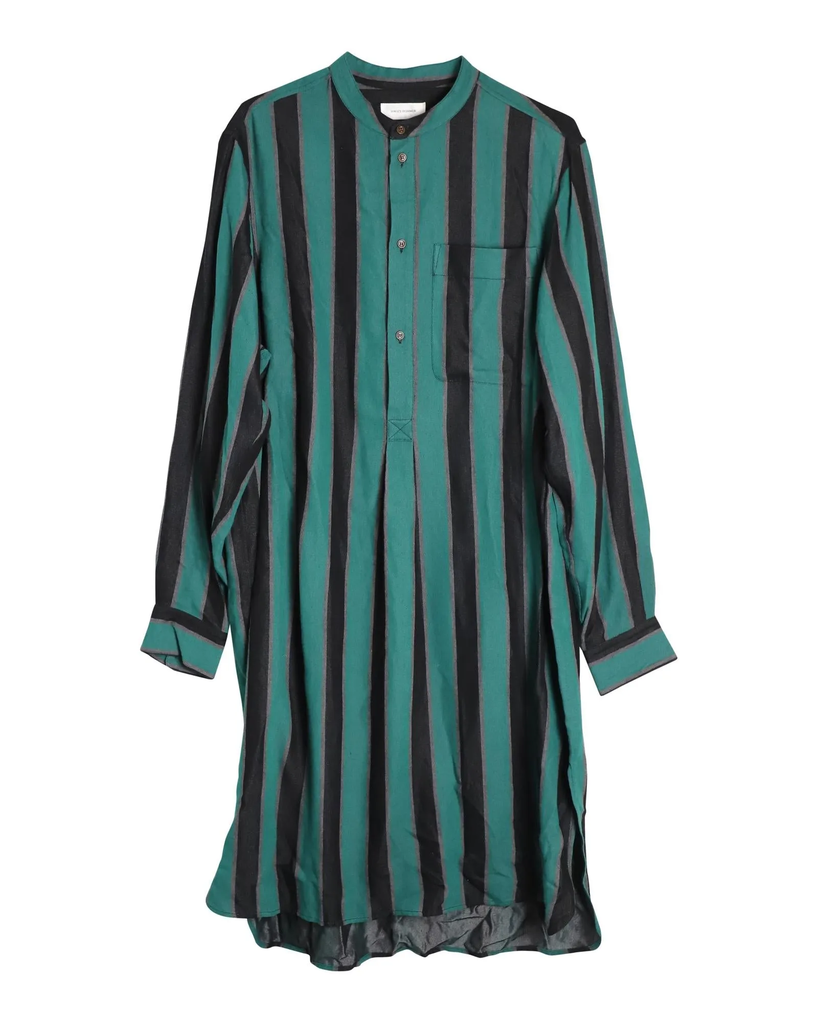 Striped Dress in Green Viscose