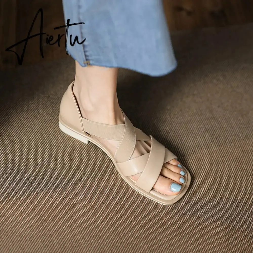 Summer Women Shoes Genuine Leather Flat with Women Sandals Shoes for Women