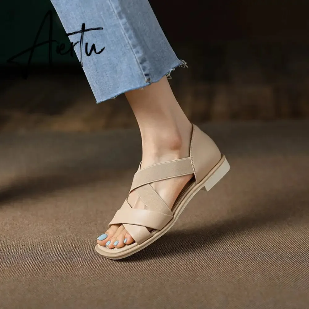 Summer Women Shoes Genuine Leather Flat with Women Sandals Shoes for Women