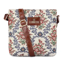 THE CLOWNFISH Linda Series Sling for Women Casual Ladies Single Shoulder Bag For Women Crossbody Bag for College Girls (Pink-Floral)