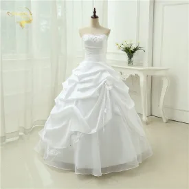 Wedding Gown A line Vestido De Noiva Applique Sequins Sweetheart Casamento White Ivory Plus Size 2019 Wedding Dresses OW 2043