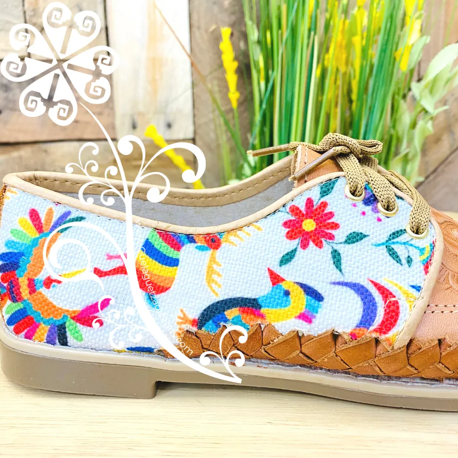 White Multicolor Otomi - Loafers Artisan Leather Women Shoes