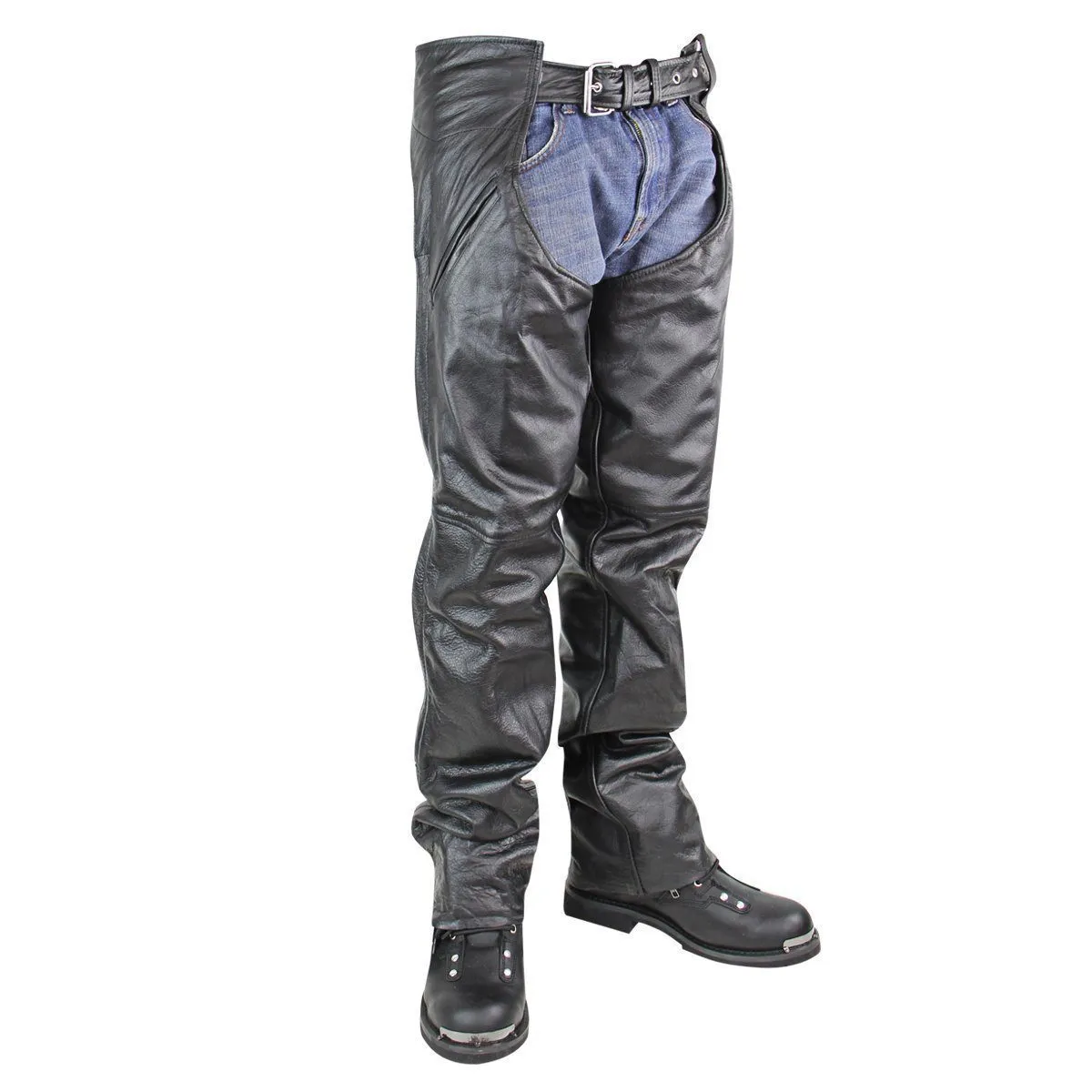 Xelement BXU3026CL 'Drifter' Men's Black Leather Chaps